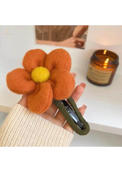 Büyük Çiçek Saç Klip Ördek Gagası Klip Saç Aksesuarları Parti Bayanlar Için Barrette Hairgrips, Turuncu (Yurt Dışından)