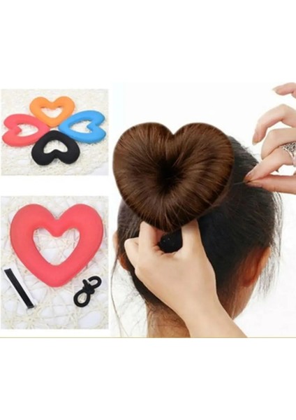 Adet Sevimli Kalp Şekli Tiaras Saç Şekillendirici Aracı Kadın Kızlar Sünger Bract Kafa Köfte Saç Topuz Makinesi Halka Çörek Saç Aksesuarları (Yurt Dışından)