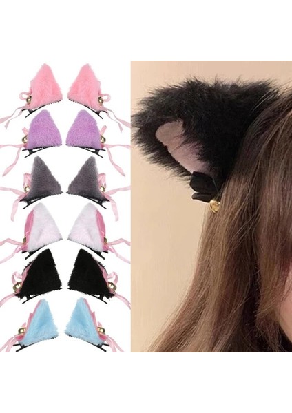 Cosplay Bells Kedi Kulak Saç Klipleri Kürk Şapkalar Anime Tokalar Headdress Lolita Saç Tokası Kafa Bandı Parti Kostüm Saç Aksesuarları (Yurt Dışından)