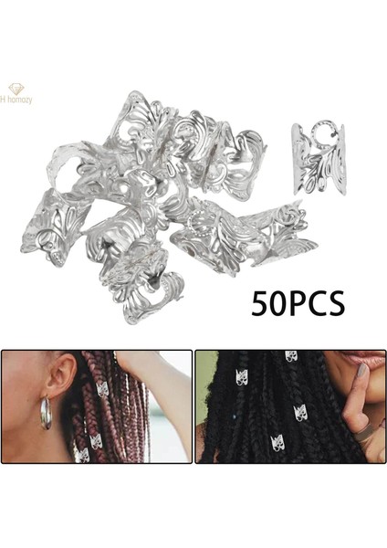 50X Dreadlocks Boncuk Saç Örgü Halkaları Klipler Alaşım Kolye Kadın Erkek (Yurt Dışından)