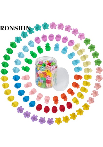 Ronshın 90 Adet Mini Firkete Şeker Renk Çiçek Çilek Ananas Mini Saç Klipleri Bebek Yürümeye Başlayan Kızlar Için (Yurt Dışından) indirimleri