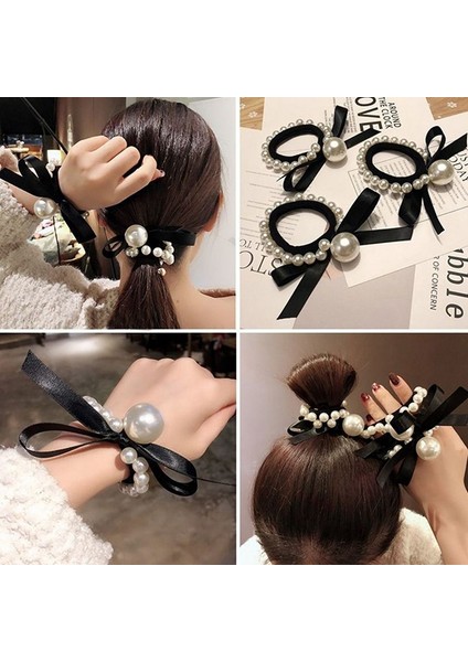 Kadın Büyük Inci Saç Kravatlar Kore Tarzı Saç Bandı Scrunchies Kızlar At Kuyruğu (Yurt Dışından) fiyatları