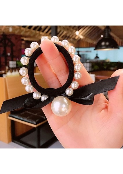 Kadın Büyük Inci Saç Kravatlar Kore Tarzı Saç Bandı Scrunchies Kızlar At Kuyruğu (Yurt Dışından) indirimleri