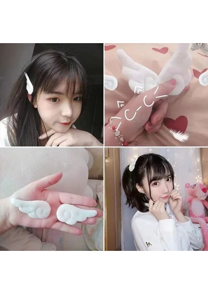 Adet Melek Kanatları Süper Sevimli Melek Kanadı Peluş Firkete Kız Saç Tokası Aksesuarları Tokalarım Saç Tokası Headdress Şapkalar Saç Tokası (Yurt Dışından) fırsatları