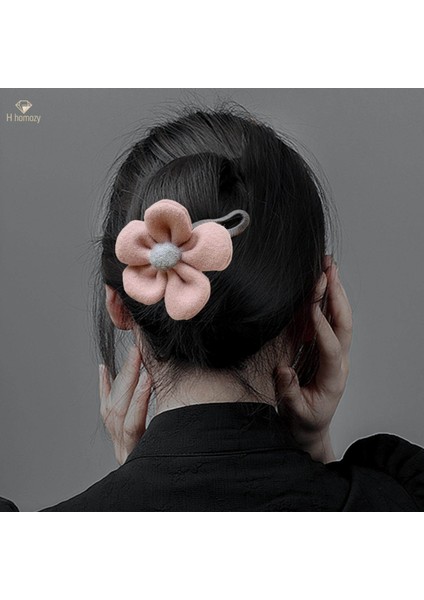 Büyük Çiçek Saç Klip Ördek Gagası Klip Saç Aksesuarları Parti Bayanlar Için Barrette Hairgrips, Pembe (Yurt Dışından)