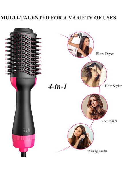 Bir Adım Sıcak Hava Fırçası Çok Fonksiyonlu Saç Kurutma Makinesi Düzleştirici Bigudi Tarak Bir Adım Profesyonel Salon Saç Şekillendirici ve Dolgunlaştırıcı Iyon Darbe (Yurt Dışından) modelleri