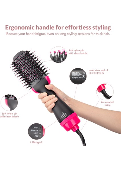 Bir Adım Sıcak Hava Fırçası Çok Fonksiyonlu Saç Kurutma Makinesi Düzleştirici Bigudi Tarak Bir Adım Profesyonel Salon Saç Şekillendirici ve Dolgunlaştırıcı Iyon Darbe (Yurt Dışından) fırsatları