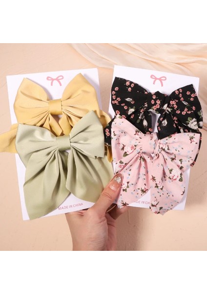 Adet/takım Kadın Kızlar Tatlı Baskı Yaylar Saç Klipleri Tokalar Şerit Tokalarım Ördek Gagası Klip Şapkalar Kadın Yaz Saç Aksesuarları (Yurt Dışından)