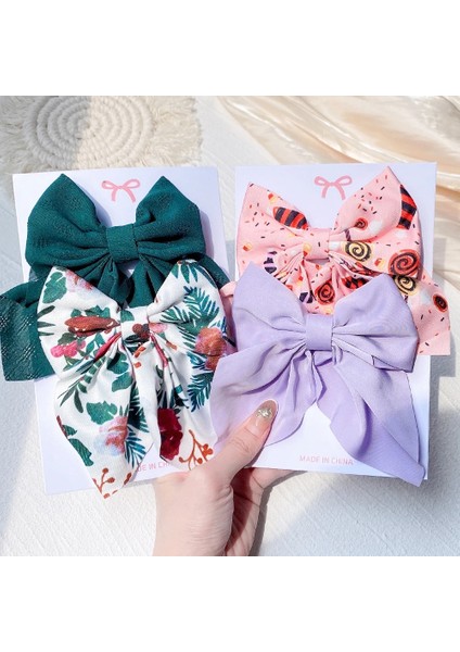 Adet/takım Kadın Kızlar Tatlı Baskı Yaylar Saç Klipleri Tokalar Şerit Tokalarım Ördek Gagası Klip Şapkalar Kadın Yaz Saç Aksesuarları (Yurt Dışından) fırsatları