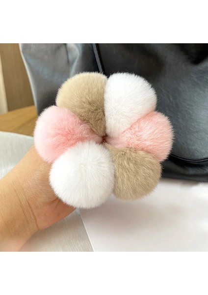 Tavşan Kürk Kıl Topu Saç Scrunchies Moda Kız Elastik At Kuyruğu Tutucu Lastik Bant Saç Bağları Kadınlar Sevimli Peluş Saç Aksesuarları (Yurt Dışından) modelleri