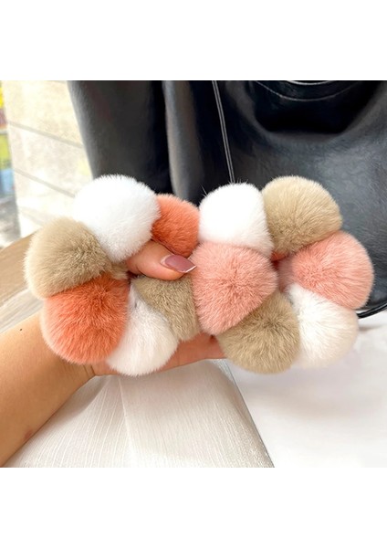 Tavşan Kürk Kıl Topu Saç Scrunchies Moda Kız Elastik At Kuyruğu Tutucu Lastik Bant Saç Bağları Kadınlar Sevimli Peluş Saç Aksesuarları (Yurt Dışından) indirimleri