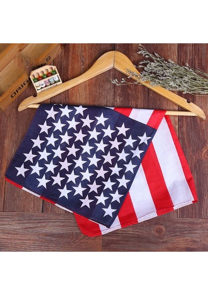 50X50 cm Unisex Pamuk Spor Cep Kare Eşarp Amerikan Bayrağı Çizgili Yıldız Baskı Kafa Bandı Bandana Hip-Hop Bileklik Saç Wrap (Yurt Dışından) modelleri