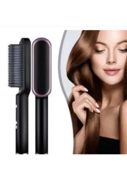 Orijinal) 909 Fırça Saç Düzleştirici Fırçası Kızlar Için Tarak Stili / Saç Şekillendirici Saç Tarak Fırçası Sıcaklık Ayarlı (Yurt Dışından)