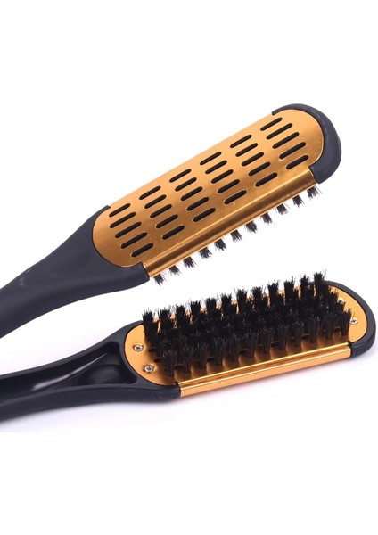 1pc Çift Fırça V Şekli Tarak Kelepçe Zahmetsiz ve Komple Hasarsız Saç Şekillendirici Evde Profesyonel Saç Düzleştirici (Yurt Dışından) modelleri