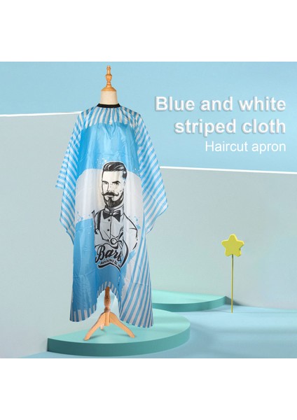 Kuaför Cape Titiz Dikiş Mavi Beyaz Şerit Saç Kesme Güzellik Bezi (Yurt Dışından) modelleri