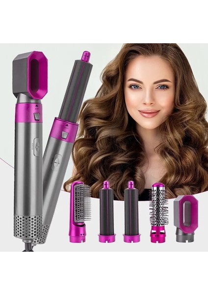 Saç Kurutma Makinesi Tarağı Saç Kıvırmak ve Düzleştirmek Için 5'i 1 Arada Sıcak Hava Tarağı Otomatik Düz Saç Tarağı ve Saç Kurutma Makinesi Sıcak Tarak (Yurt Dışından)