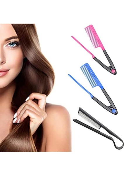 Adet Kadın V Tipi Yıkanabilir Katlanır Saç Düzleştirici Tarak Dıy Salon Kuaförlük Fırça Şekillendirici Aracı Aksesuarları (Yurt Dışından)