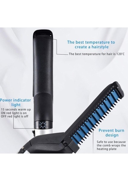 Erkek Hızlı Saç ve Sakal Düzleştirici / Şekillendirici Tarak - Çok Fonksiyonlu Saç Bukle Maşası Şekillendirici Aksesuarları (Yurt Dışından) fiyatları