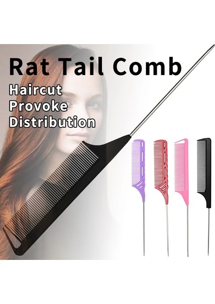 Çeşitli Metal Pin Sıçan Kuyruğu Tarak Kuaför Isıya Dayanıklı ve Anti-Statik Ayrılık Tarak Saç Şekillendirici Güzellik Araçları (Yurt Dışından)