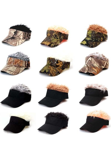 Erkekler Kadınlar Rahat Kamuflaj Siperlikli Şapka Güneşlik Ayarlanabilir Güneşlik Beyzbol Şapkası Çivili Kıllar Peruk Casquatte Hip Hop Şapkalar (Yurt Dışından)