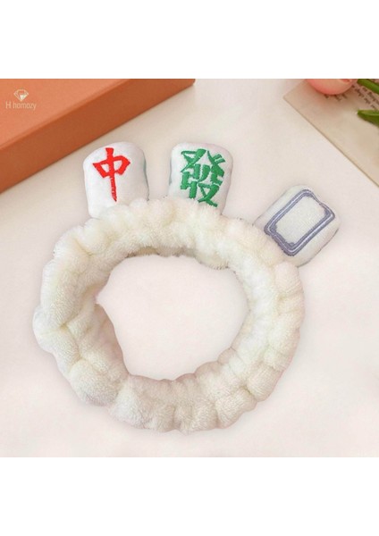 Mahjong Makyaj Spa Kafa Bandı Kozmetik Yüz Yıkama Için Elastik Peluş Saç Aksesuarları, Beyaz (Yurt Dışından) fiyatları