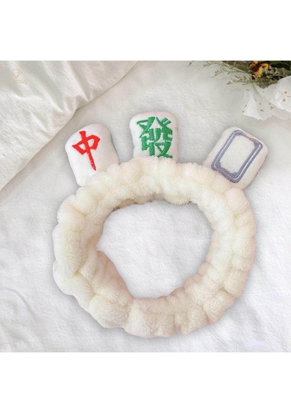 Mahjong Makyaj Spa Kafa Bandı Kozmetik Yüz Yıkama Için Elastik Peluş Saç Aksesuarları, Beyaz (Yurt Dışından) modelleri