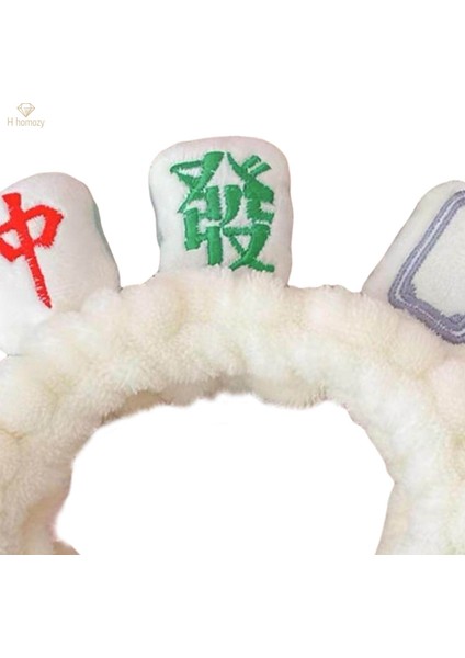 Mahjong Makyaj Spa Kafa Bandı Kozmetik Yüz Yıkama Için Elastik Peluş Saç Aksesuarları, Beyaz (Yurt Dışından) fırsatları