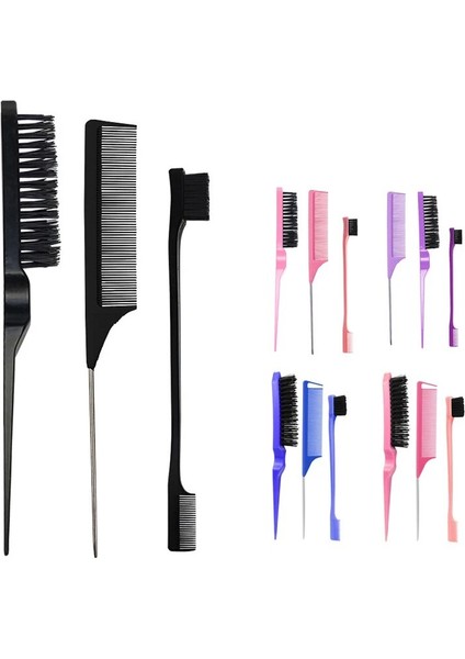 3 Adet/grup Çift Taraflı Kenar Kontrol Saç Tarak Saç Şekillendirici Saç Fırçası Aksesuarları Yeni Fırça Tarak Şekillendirici Bölme Tarak (Yurt Dışından) fiyatları