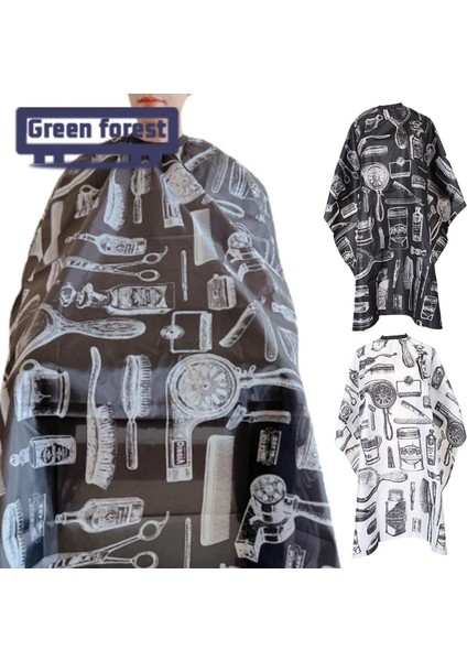 Yeşil Orman Kuaför Elbisesi Kolay Temizlenebilir Ayarlanabilir Çıtçıtlı Sakal Önlüğü (Yurt Dışından)