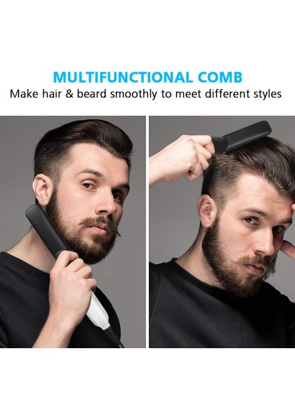 Elektrikli Sakal Düzleştirici Çok Fonksiyonlu Elektrikli Saç Tarak Fırça Hızlı Sakal Düzleştirici Curling Bigudi Gösterisi Kap Güzellik Saç Şekillendirici Çok (Yurt Dışından)