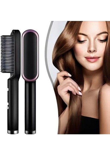 Saç Düzleştirici Fırçası Saç Düzleştirici Fırçası Sıcak Hava Fırçası Saç Şekillendirici (Yurt Dışından)