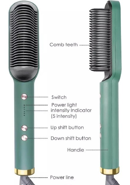 (Orijinal) 909 Fırça Kızlar Için Saç Düzleştirici Fırçası Tarak Stili / Saç Şekillendirici Saç Tarağı Fırçası, Sıcaklık Ayarlı 130 °c Ila 200°C (Yurt Dışından)