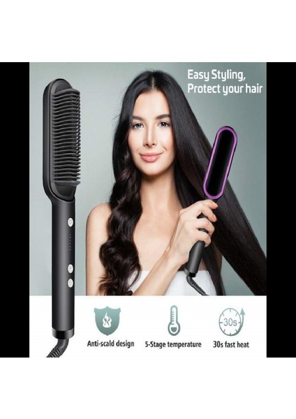 (Orijinal) 909 Fırça Kızlar Için Saç Düzleştirici Fırçası Tarak Stili / Saç Şekillendirici Saç Tarağı Fırçası, Sıcaklık Ayarlı 130 °c Ila 200°C (Yurt Dışından) fırsatları
