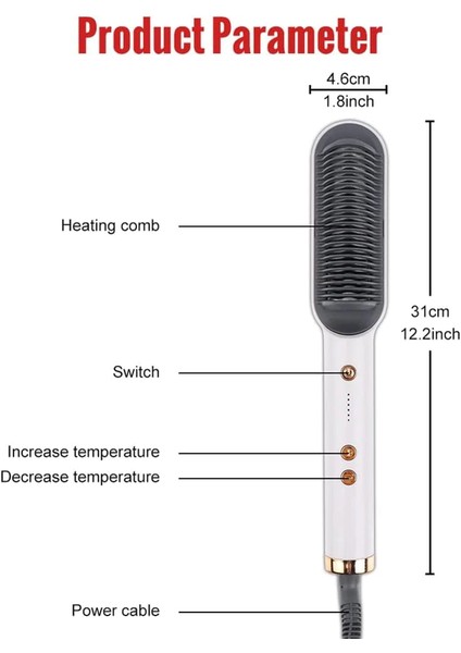 Elektrikli Saç Düzleştirme Fırçası (Yurt Dışından) fiyatları