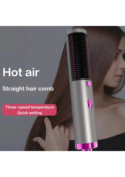 In 1 Sıcak Hava Fırçası Saç Salon Düzleştirici Hızlı Saç Kurutma Makinesi Sıcak Hava Tarağı Düzleştirici Saç Tarağı (Yurt Dışından) fırsatları