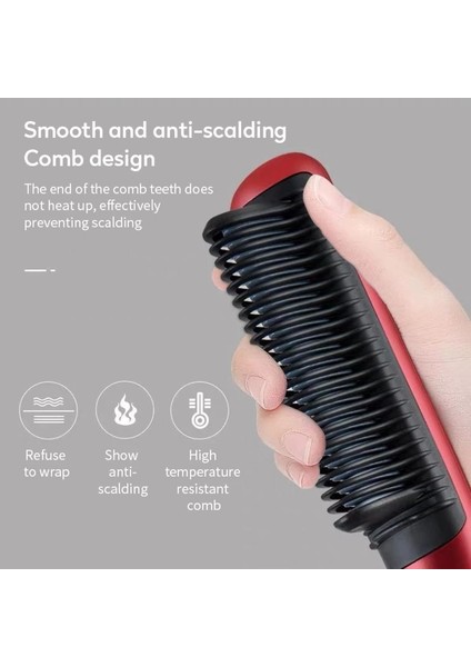 Saç Düzleştirici Fırçası, Taraklı Saç Düzleştirme Demiri, Hızlı Isıtma ve 5 Sıcaklık Ayarı ve Haşlanma , Evde Profesyonel Salon Mükemmel Saç Şekillendirici (Çok Renkli) (Yurt Dışından)