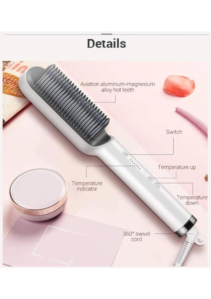 Saç Düzleştirici Fırçası, Taraklı Saç Düzleştirme Demiri, Hızlı Isıtma ve 5 Sıcaklık Ayarı ve Haşlanma , Evde Profesyonel Salon Mükemmel Saç Şekillendirici (Çok Renkli) (Yurt Dışından) modelleri