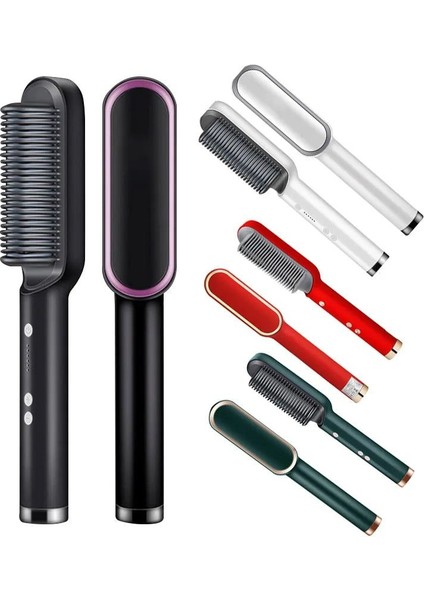 Elektrikli Saç Düzleştirici Fırça Negatif Iyonlar Saçlara Zarar Vermez 3 Dişli Sıcaklık Termostatik Ptc Isıtma Elektrikli Saç Fırçası (Yurt Dışından) modelleri