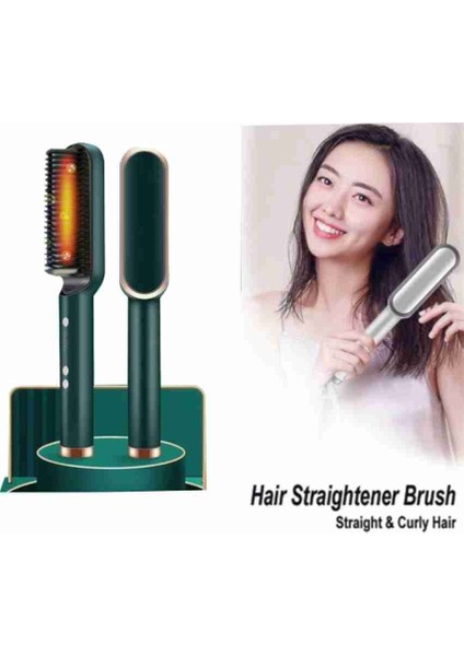 Elektrikli Saç Düzleştirici Fırça Negatif Iyonlar Saçlara Zarar Vermez 3 Dişli Sıcaklık Termostatik Ptc Isıtma Elektrikli Saç Fırçası (Yurt Dışından) fırsatları