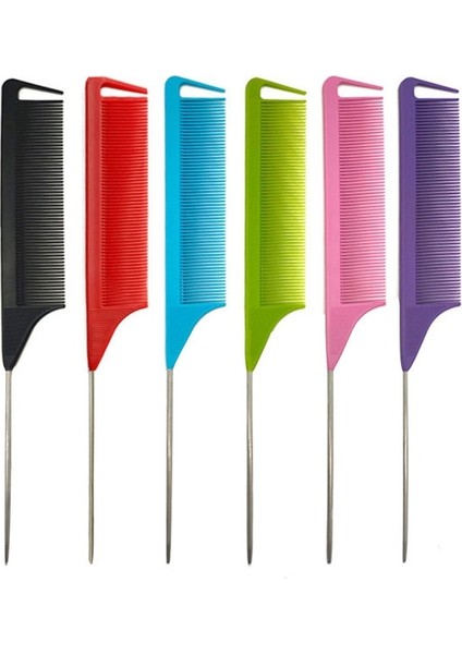 Adet Sıcak Moda Profesyonel Isıya Dayanıklı Salon Siyah Yeşil Pembe Metal Pin Kuyruk Antistatik Tarak Saç Düzeltici Fırçalar (Yurt Dışından)