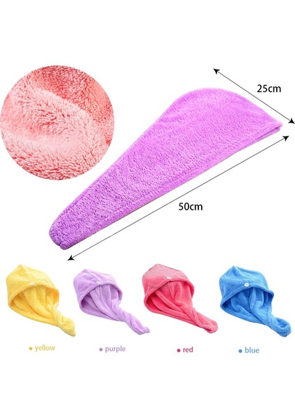 Mikrofiber Saç Havlusu, Premium Kıvrılma Önleyici Saç Kurutma Wrap Kadın Erkek Kuru Saç Şapka, Süper Emici, Sarılmış Banyo Kap (Yurt Dışından) indirimleri