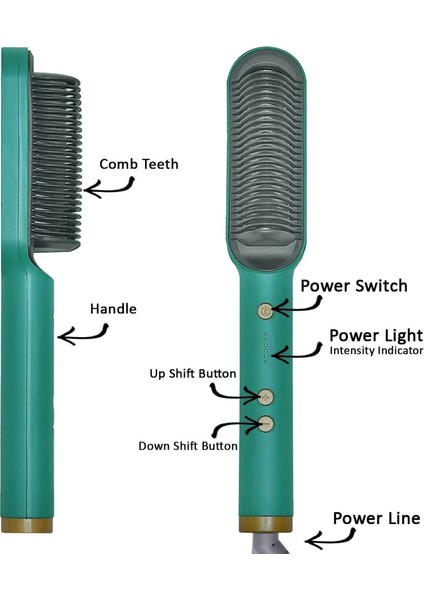 (Orijinal) 909 Fırça Saç Düzleştirici Fırçası Kızlar Için Tarak Stili / Saç Şekillendirici Saç Tarak Fırçası Sıcaklık Ayarlı (Yurt Dışından)