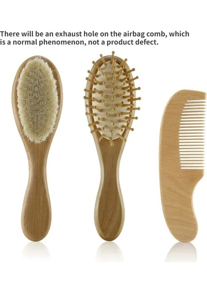 Yenidoğan Bebek Ahşap Fırça Bebek Doğal Yün Tarak Yenidoğan Saç Fırçası Bebek Kafa Doğum/vaftiz/doğum Günü Bebek Duş Hediyesi (Yurt Dışından) fiyatları