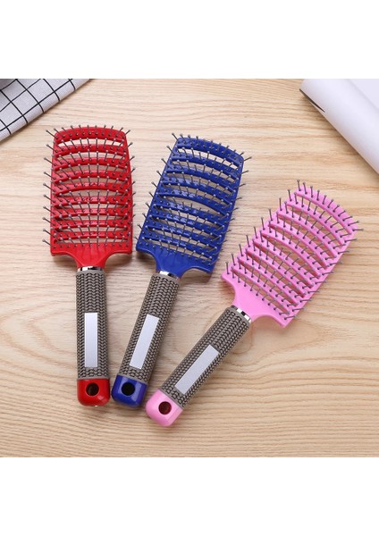 Plastik Naylon Anti-Statik Saç Fırçası Kavisli Sıralı Saç Derisi Masaj Şekillendirici Tarak (Yurt Dışından) fırsatları