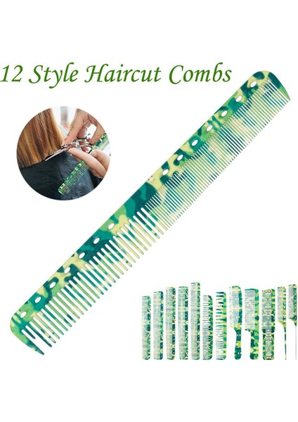 Profesyonel Saç Tarak 12 Stil Kuaförlük Tarak Masaj Fırçası Berber Salonu Saç Tarak Erkekler Kadınlar Için Saç Kesimi Aksesuarları (Yurt Dışından)
