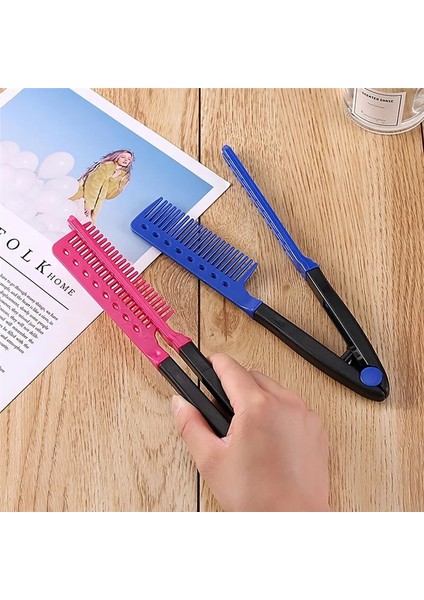 Düz Tarak Doğrultma Tarak Salon Saç Fırçası Tarak Kuaförlük Şekillendirici Saç Düzleştirici V-Şekilli Düz Tarak Düzleştirici (Yurt Dışından) fırsatları