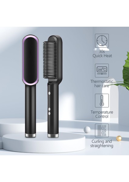 Çok Fonksiyonlu Saç Düzleştirici Fırça Isıtmalı Fırçalar Seramik Haşlanma Önleyici Saç Düzleştirici Sıcak Tarak Saç Bakımı Hızlı Isıtma (Yurt Dışından) fırsatları
