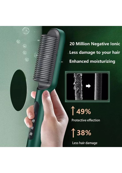 Kızlar / Kadınlar Için Elektrikli Profesyonel Saç Düzleştirme Fırçası - Hızlı Isıtma, Otomatik Kapanma (Yurt Dışından) modelleri