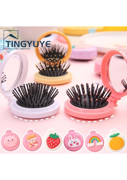 Seyahat Ev Kullanımı Için Ayna Mini Hava Yastığı Masaj Fırçası ile Taşınabilir Katlanır Saç Tarak (Yurt Dışından)