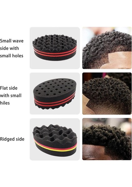 Afrika Sihirli Berber Sünger Saç Fırçası Siyah Adam Saç Büküm Sünger Çift Taraflı Sihirli Saç Kıvırmak Örgü Dreads Sünger Fırça (Yurt Dışından) fiyatları